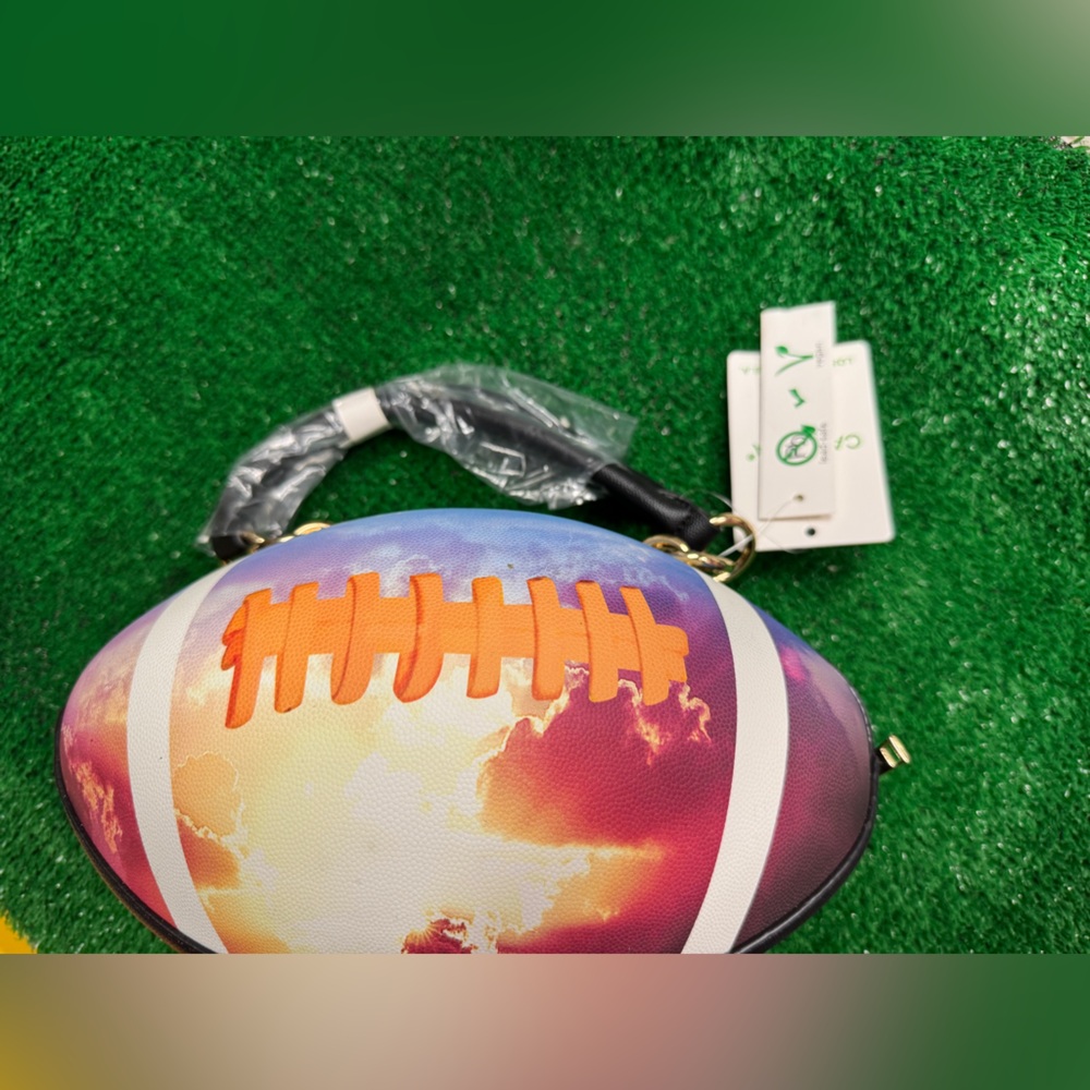Colorful Football-Shaped Clutch
